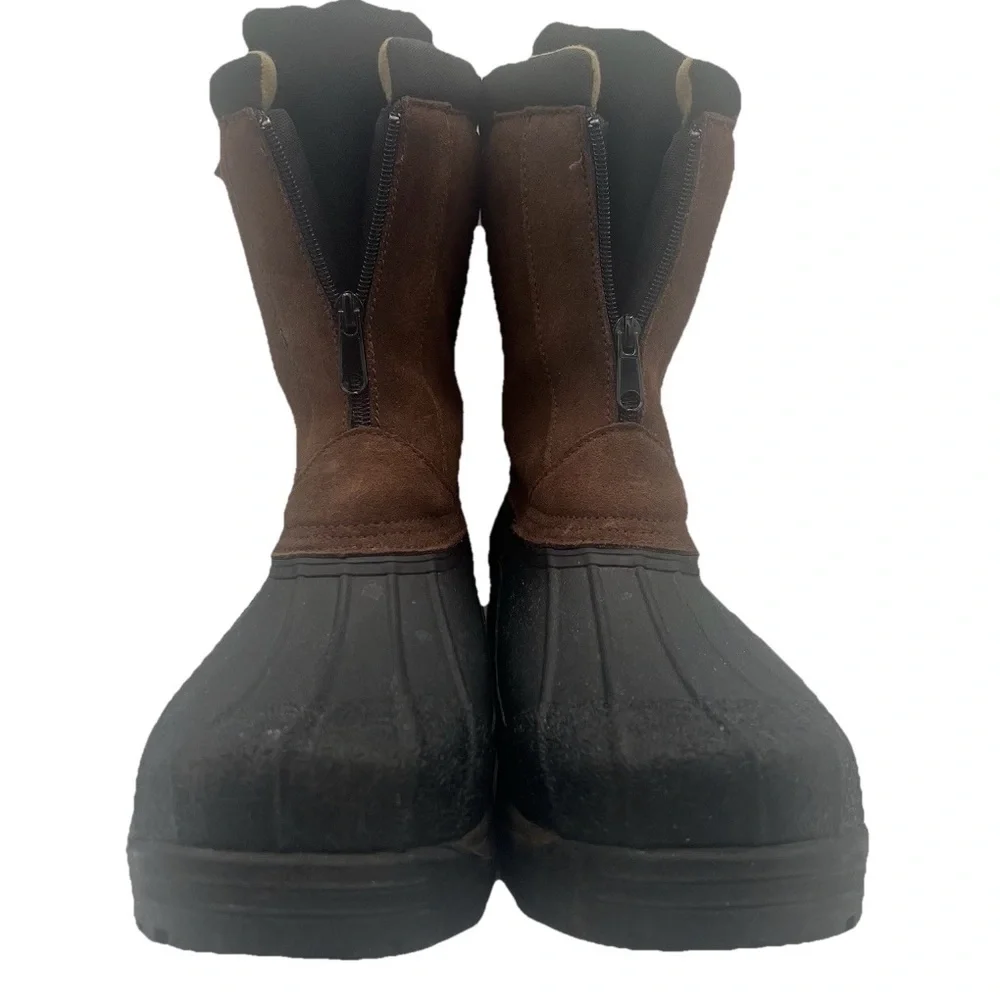Comfortemp Men's Mid Calf Leather and Rubber Winter Duck Boots Size 13 Brown